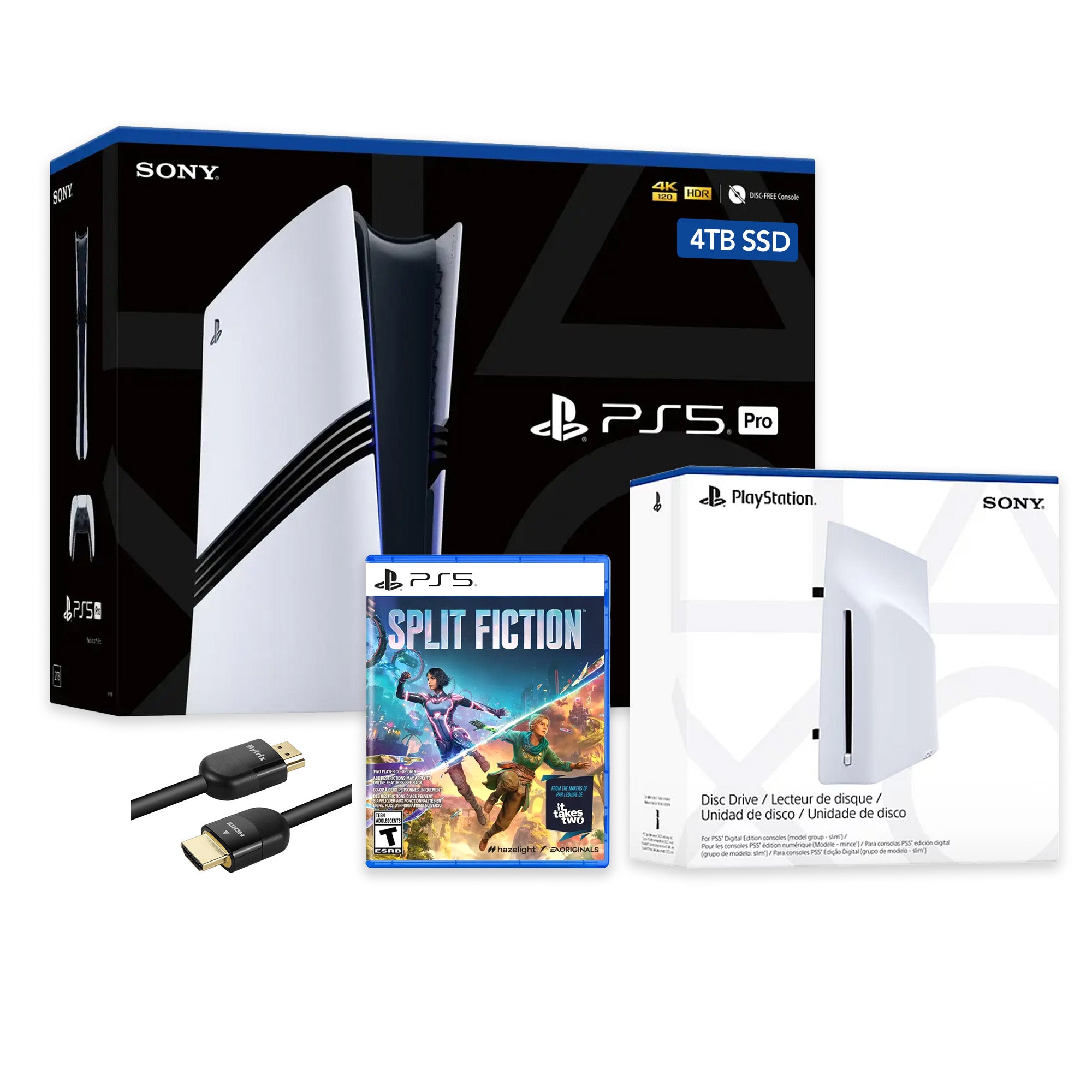 PlayStation 5 Pro 4TB SSD Console with Disc Drive, Wireless Controller and Split Fiction - CFI-7019 PS5 Pro PlayStation 5 Pro 4TB SSD Console with Disc Drive, Wireless Controller and Split Fiction - CFI-7019 PS5 Pro